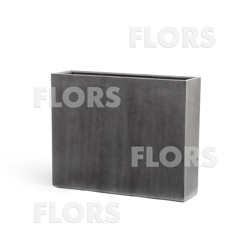 Кашпо TREEZ Effectory Beton Высокий Дивайдер Тёмно-серый бетон в-75, д-92, ш-25 см 1/1